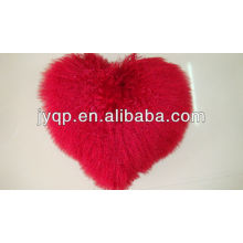 Wholesale Tibetan Mongolian Lamb Fur Heart Shaped Pillow